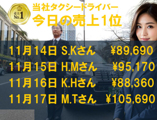 2023年11月14日～17日　売上トップタクシードライバー