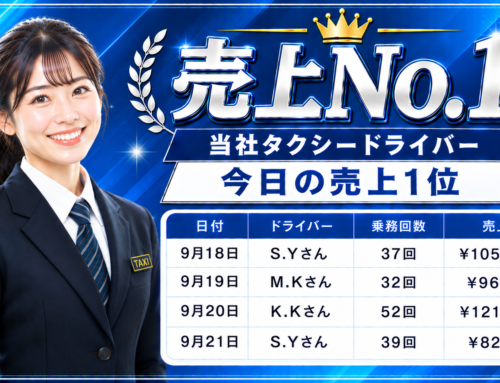 2026年9月18 日～21日　売上トップタクシードライバー
