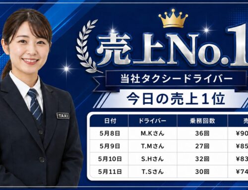 2026年5月８日～１１日　売上トップタクシードライバー