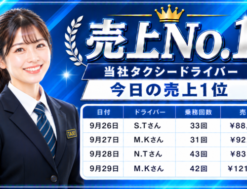 2026年9月26日～29日　売上トップタクシードライバー