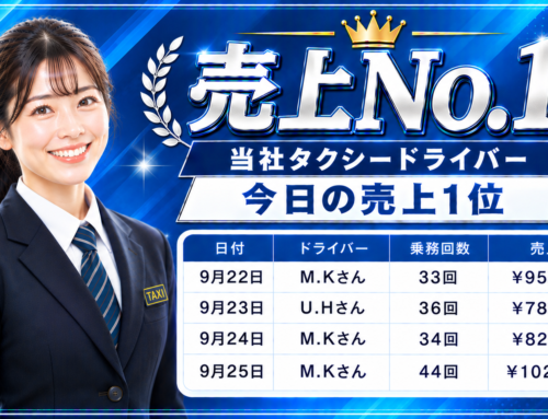 2026年9月22 日～25日　売上トップタクシードライバー