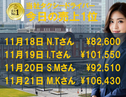 2023年11月18日～21日　売上トップタクシードライバー