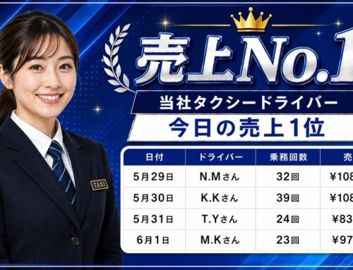 2026年5月29日～6月1日　売上トップタクシードライバー