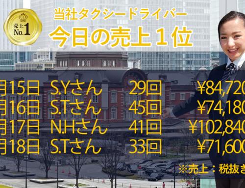 2025年8月16日～18日　売上トップタクシードライバー