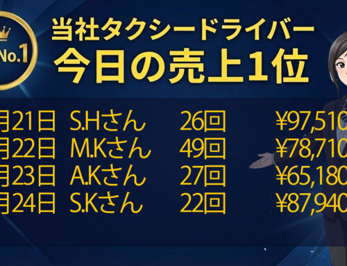 2026年2月21日～24日　売上トップタクシードライバー