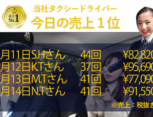 2025年11月11日～14日　売上トップタクシードライバー